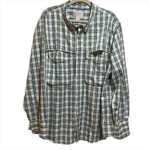 Filson XXL Plaid Vented Button Down Flap Pocket Collared Fishing Sport Shirt